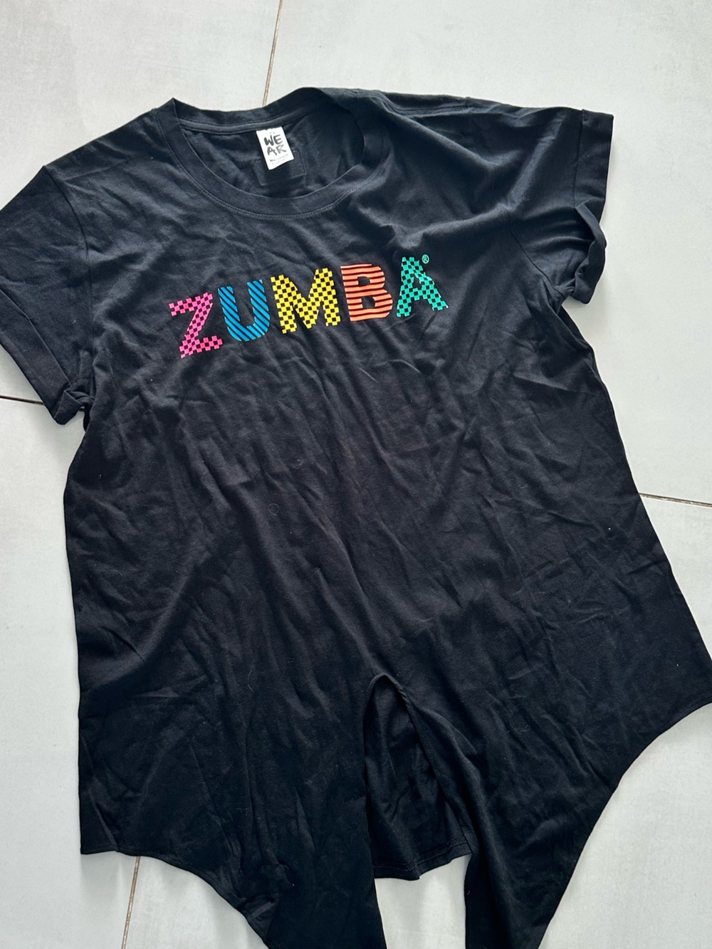 Zumba Fitness Black Tee with Multicolor Logo